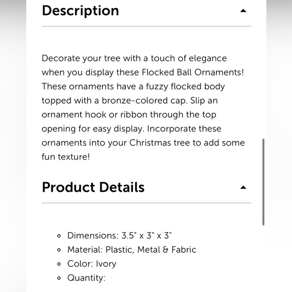 Hobby Lobby Flocked Ornaments - Picture 5 of 5